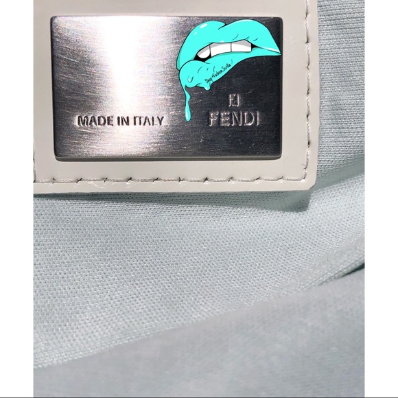 Fendi Monogram Blue Green Logo Nylon Beach Bag - Picture 4 of 11